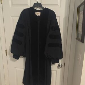 Black Academic Graduation Gown. Unisex Doctoral Rope
